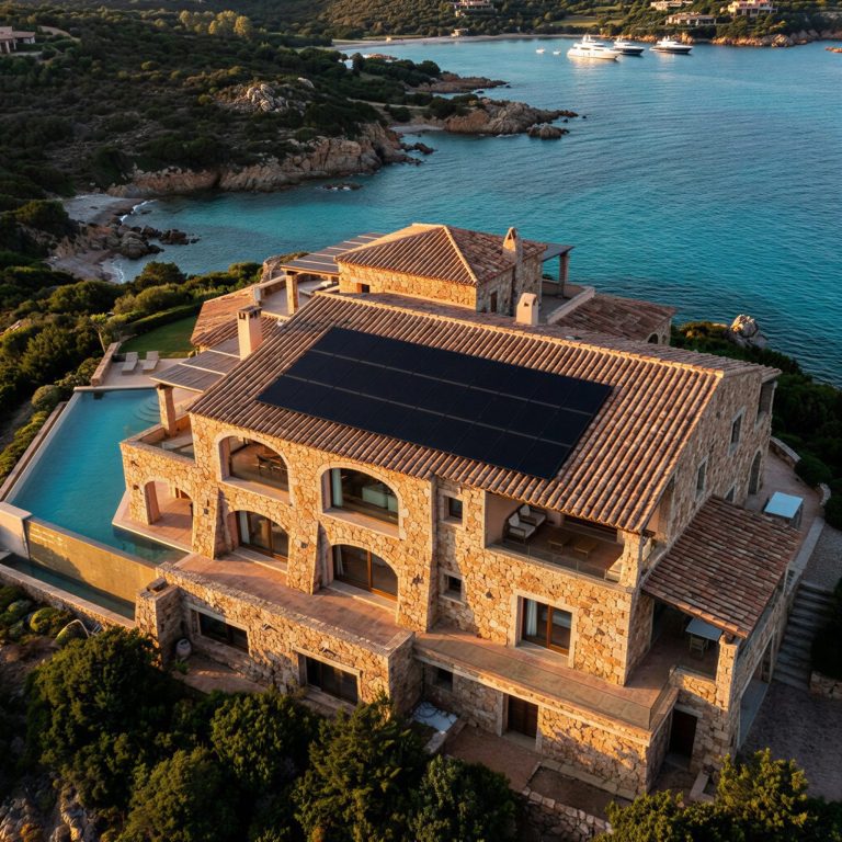 Lavoratore misura un pannello solare vicino a una turbina eolica.